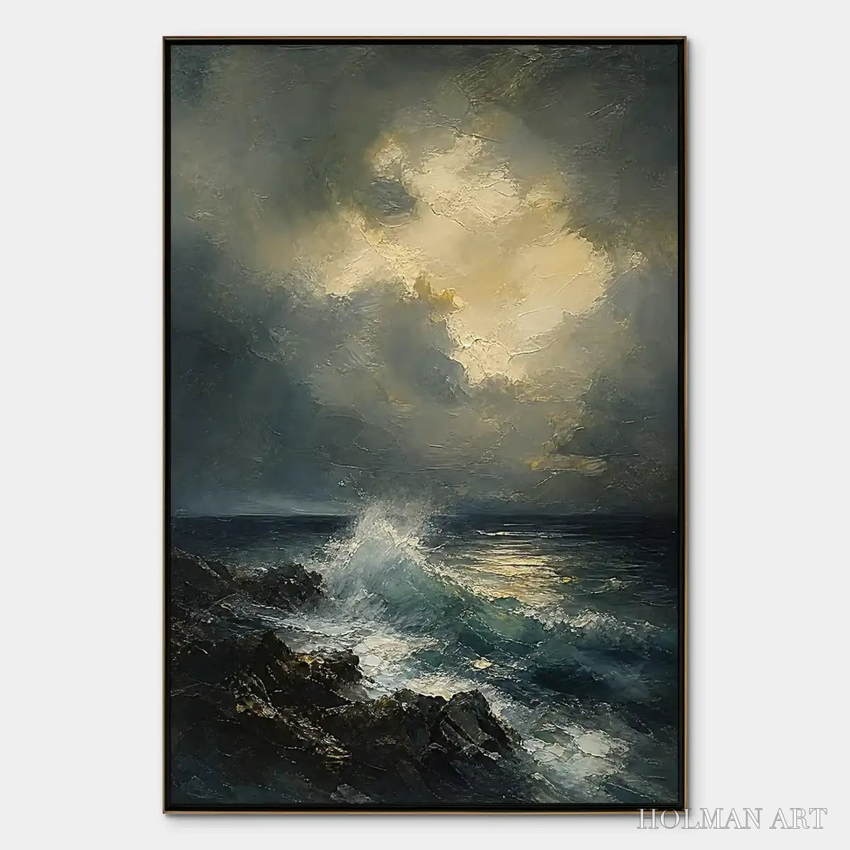 HOLMAN ART Storm Tide – Stormy Ocean Seascape Painting - image 1