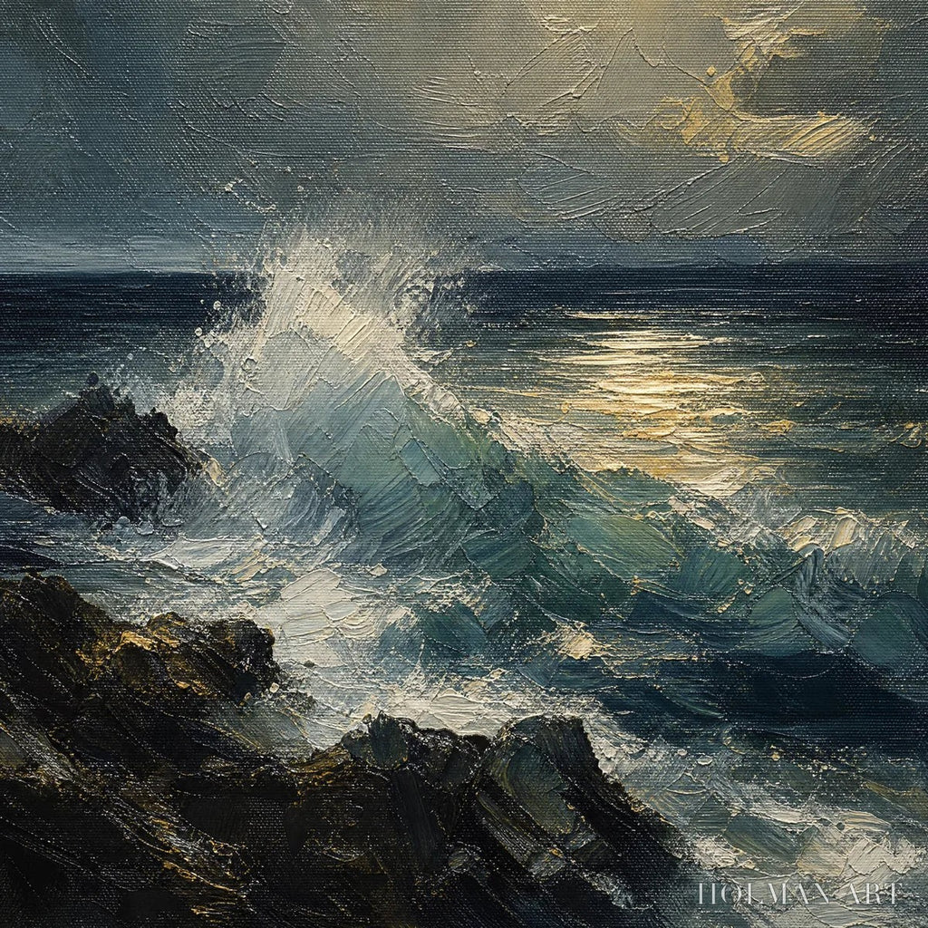 HOLMAN ART Storm Tide – Stormy Ocean Seascape Painting - image 3
