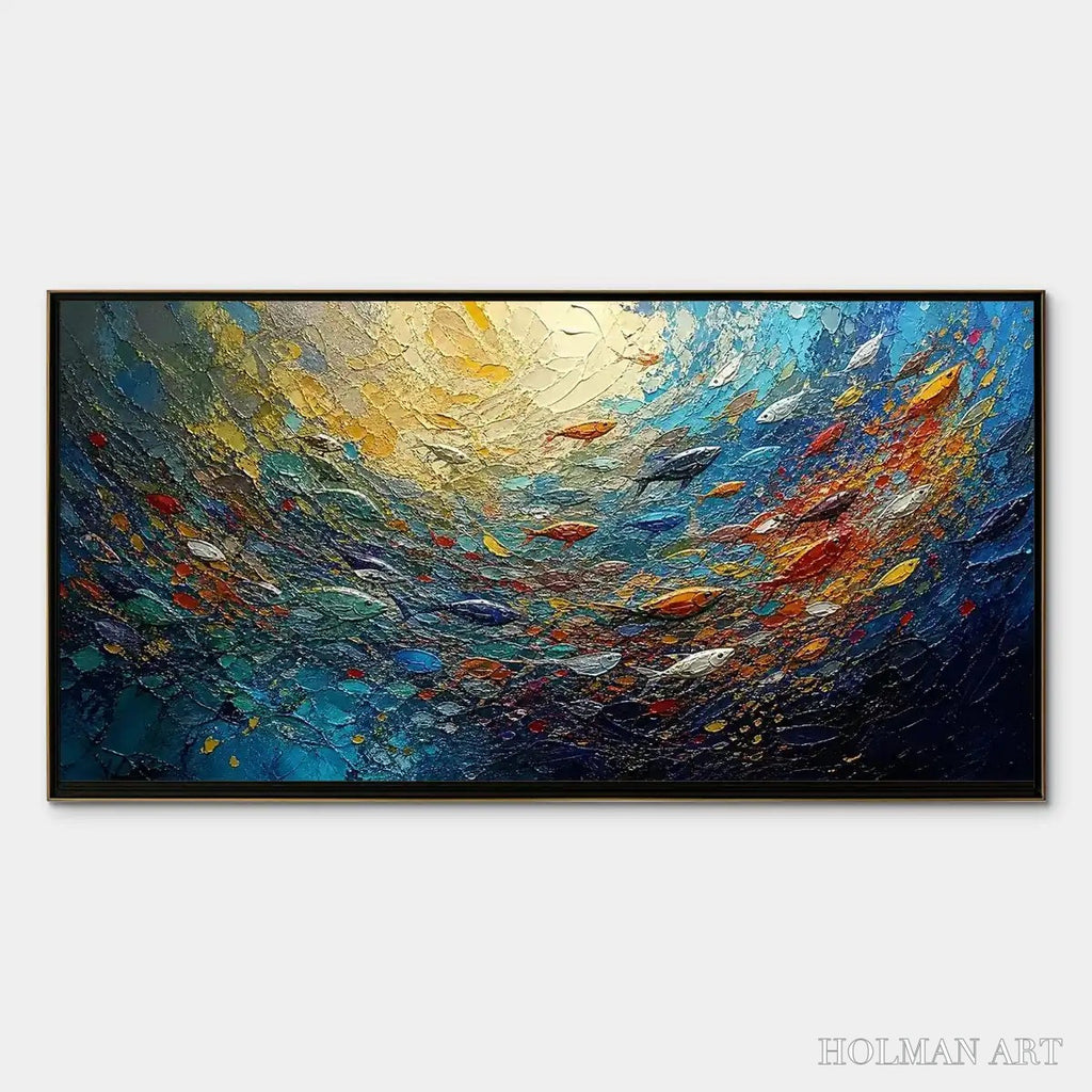 HOLMAN ART Deep Tide – Deep Blue Abstract Ocean Painting - image 1