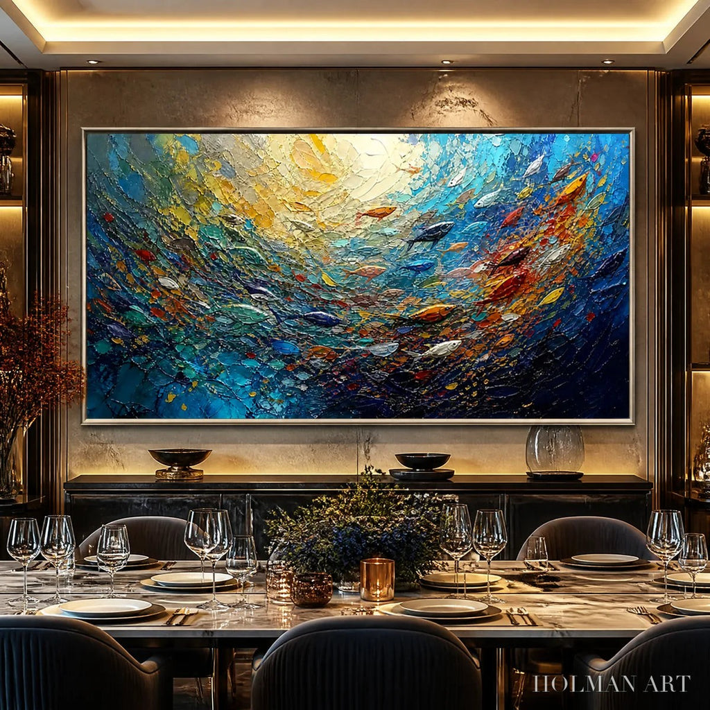 HOLMAN ART Deep Tide – Deep Blue Abstract Ocean Painting - image 2