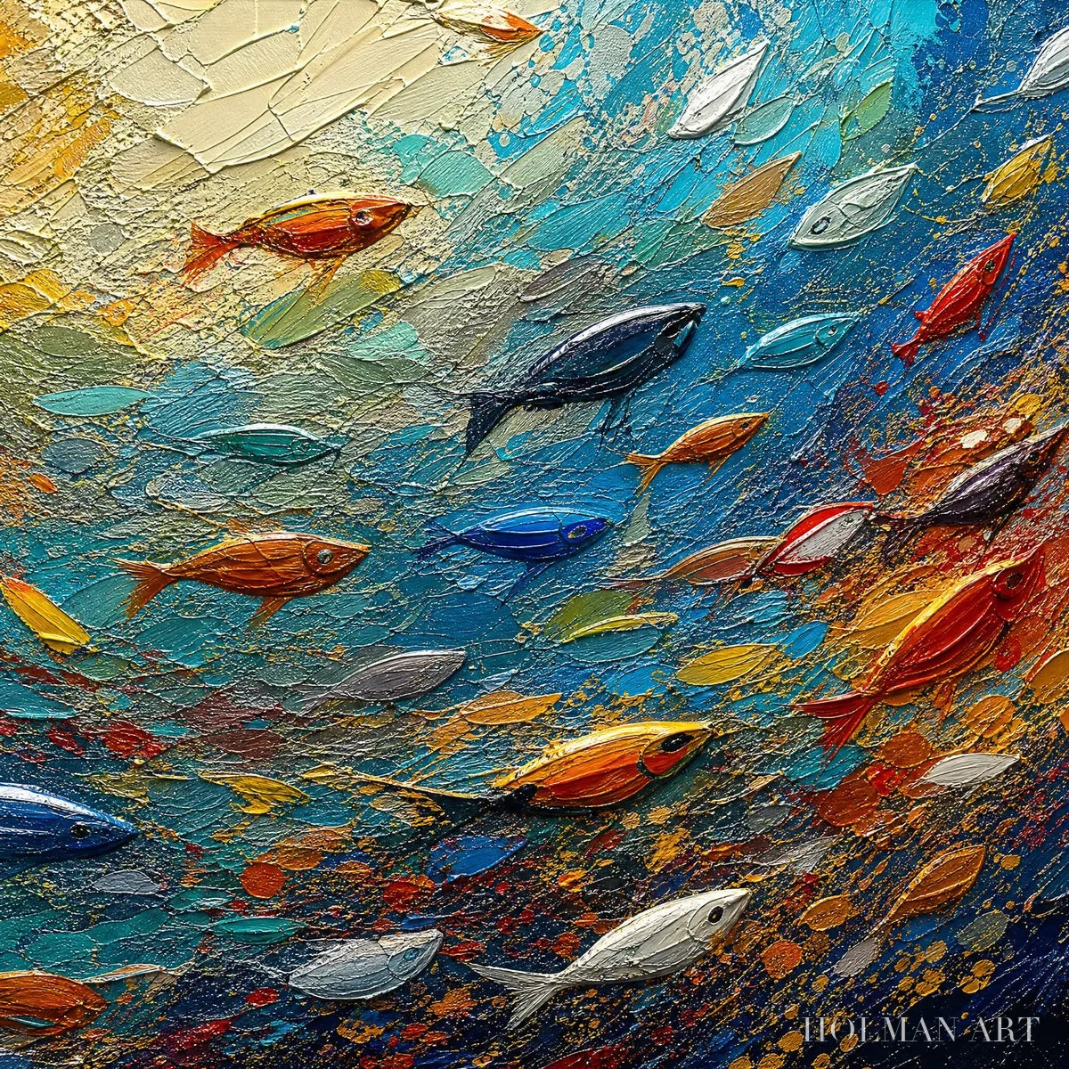 HOLMAN ART Deep Tide – Deep Blue Abstract Ocean Painting - image 3