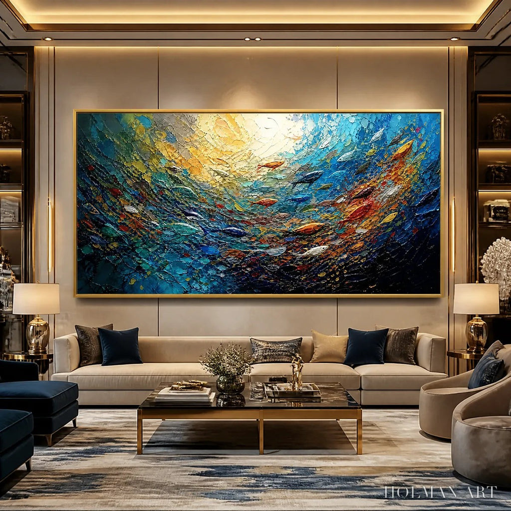 HOLMAN ART Deep Tide – Deep Blue Abstract Ocean Painting - image 5