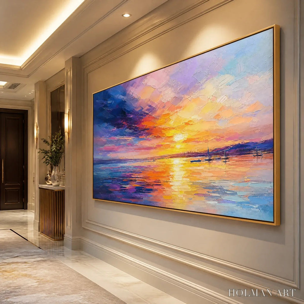 HOLMAN ART Violet Sunset – Sunset Ocean Seascape Painting - image 4