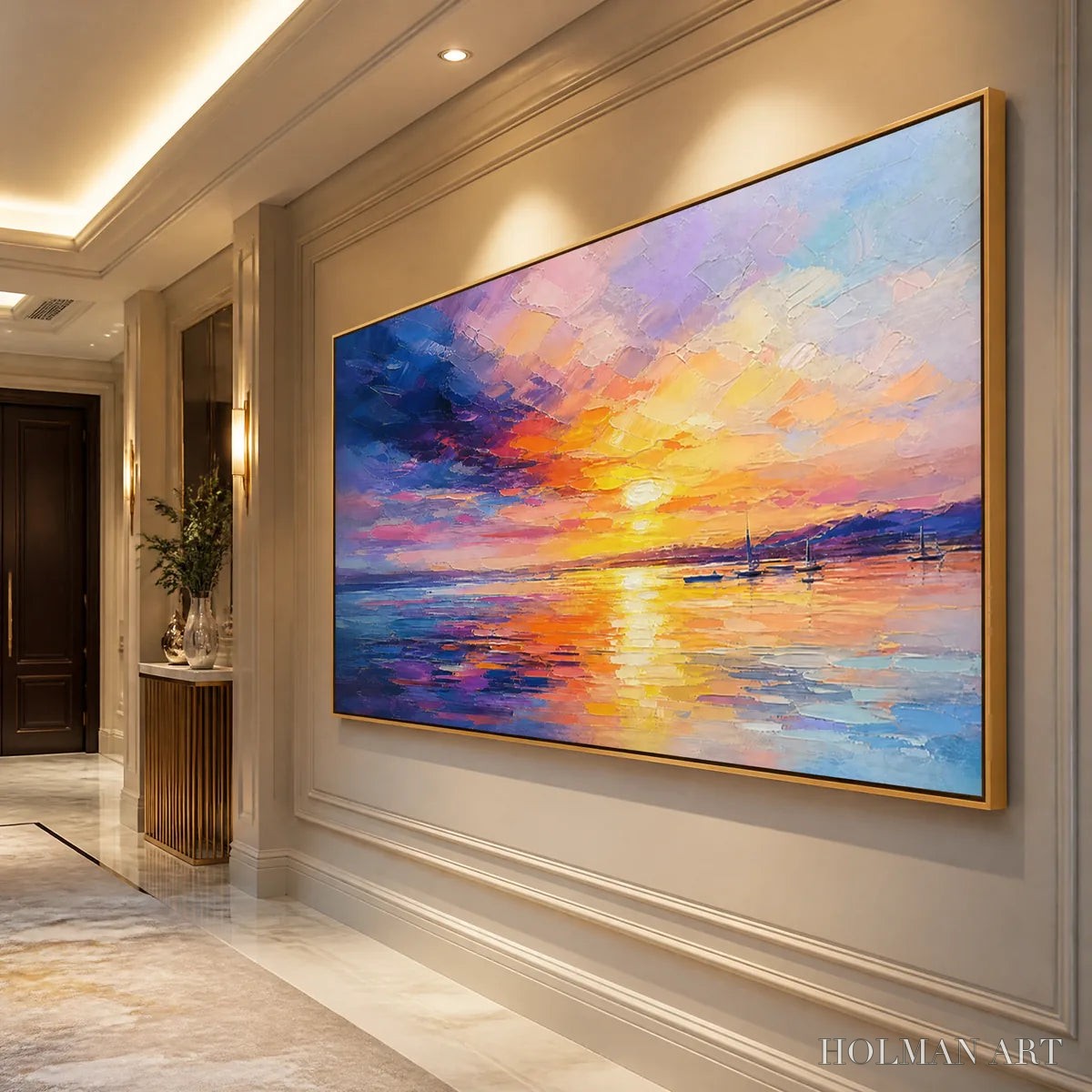 HOLMAN ART Violet Sunset – Sunset Ocean Seascape Painting - image 4