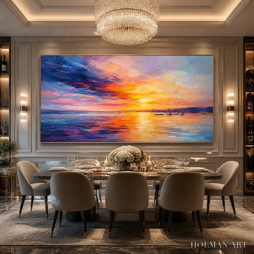 HOLMAN ART Violet Sunset – Sunset Ocean Seascape Painting - image 6