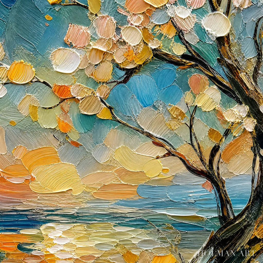 HOLMAN ART Springtide Tree – Blossom Tree Seascape Painting - image 3