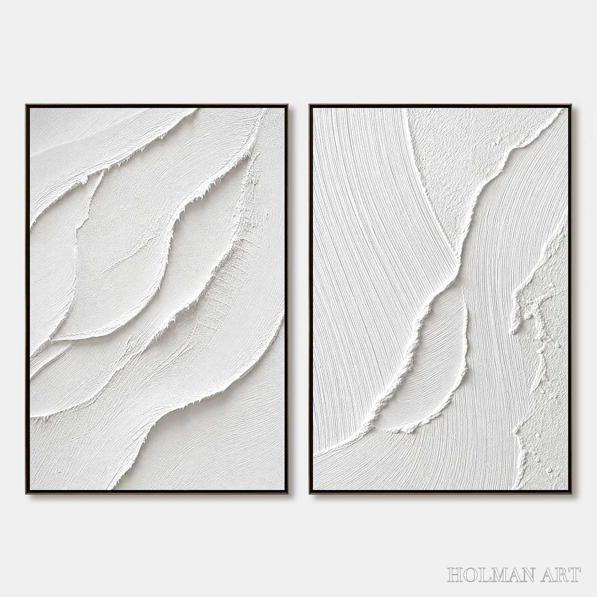 HOLMAN ART Aegean Calm – Minimalist White Textured Wabi Sabi Set - image 1