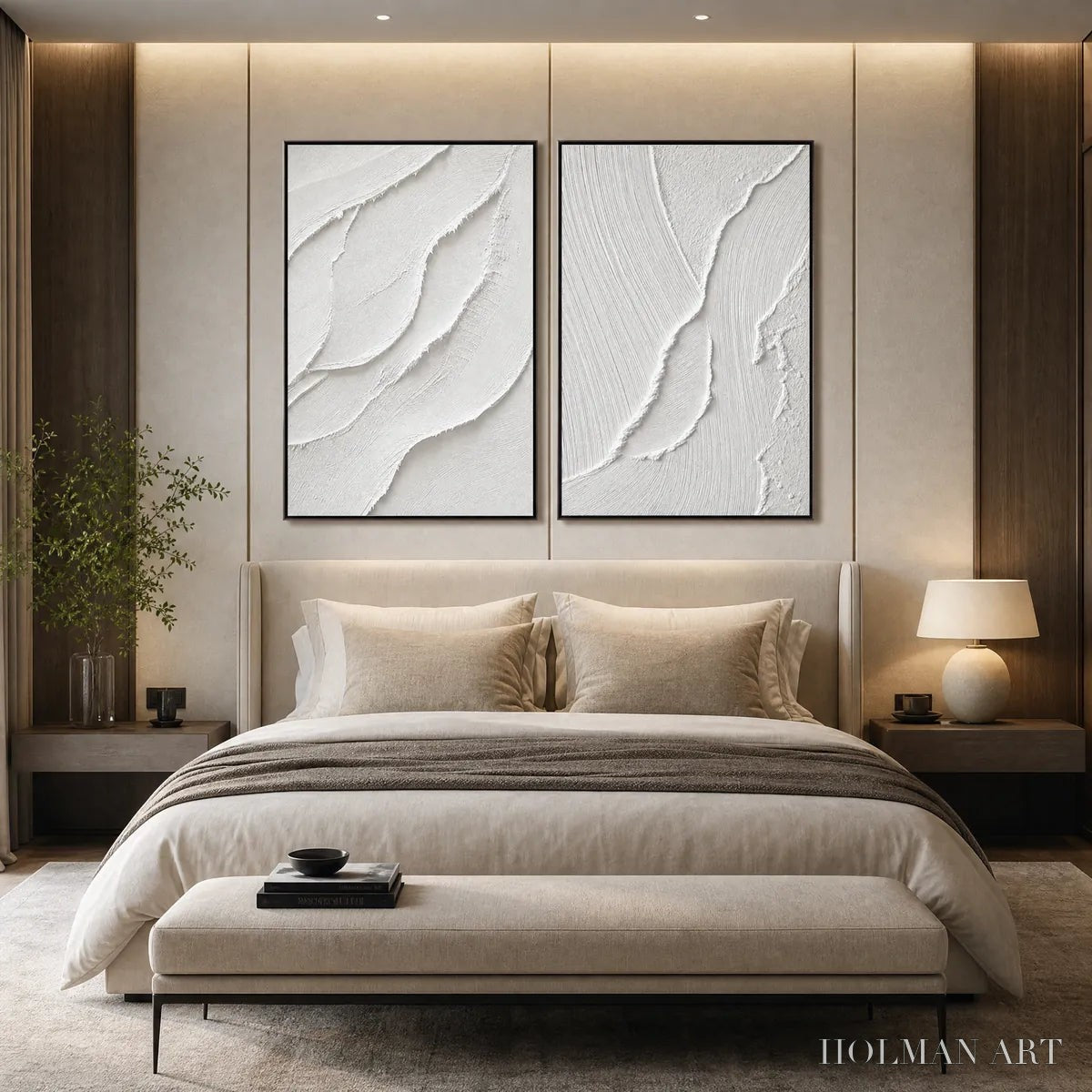 HOLMAN ART Aegean Calm – Minimalist White Textured Wabi Sabi Set - image 4