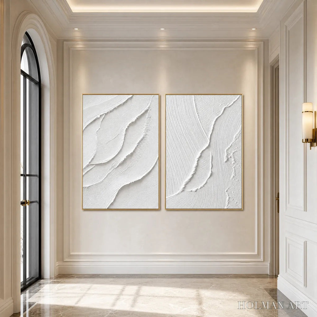 HOLMAN ART Aegean Calm – Minimalist White Textured Wabi Sabi Set - image 5