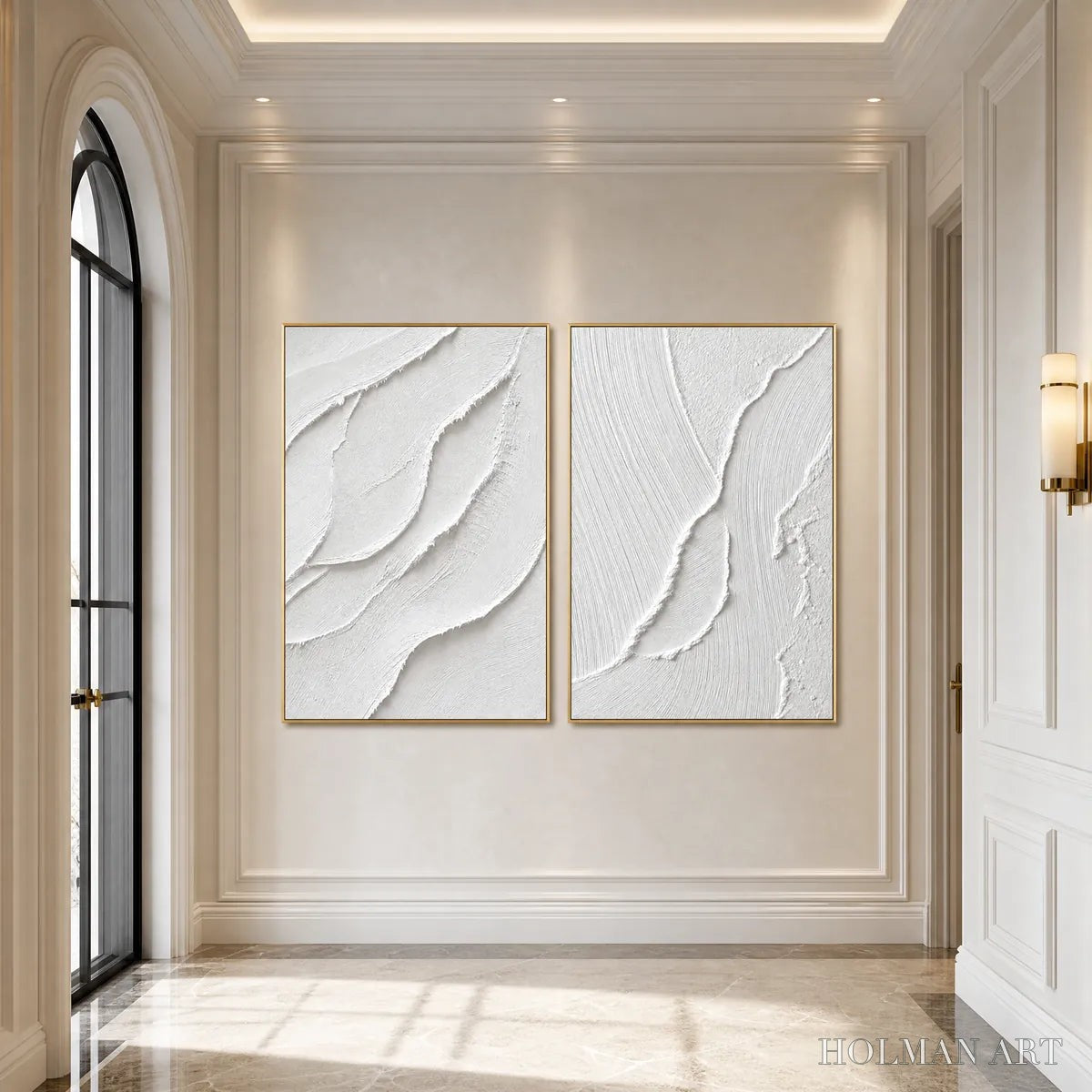 HOLMAN ART Aegean Calm – Minimalist White Textured Wabi Sabi Set - image 5