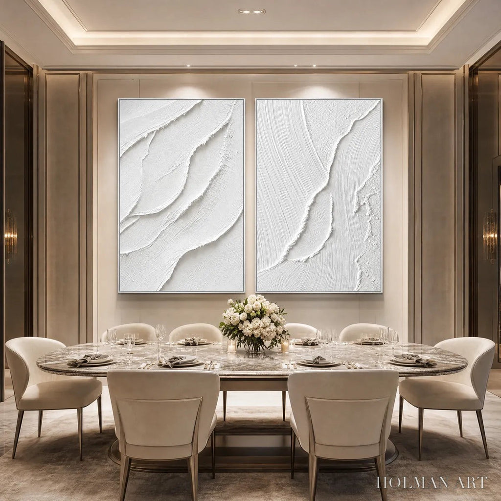 HOLMAN ART Aegean Calm – Minimalist White Textured Wabi Sabi Set - image 6