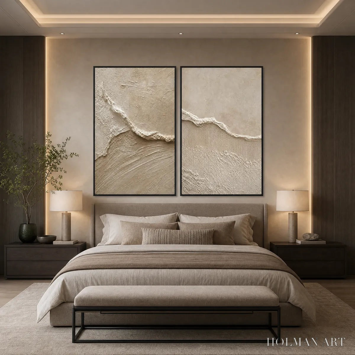 HOLMAN ART Coastal Drift – Wabi Sabi Inspired Textured Abstract Painting Set - image 4