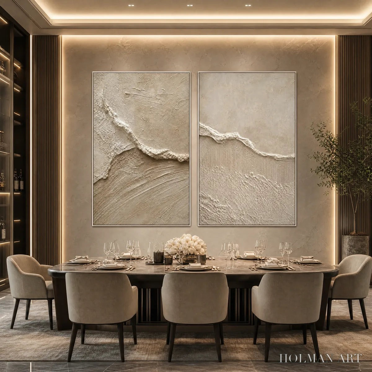 HOLMAN ART Coastal Drift – Wabi Sabi Inspired Textured Abstract Painting Set - image 6