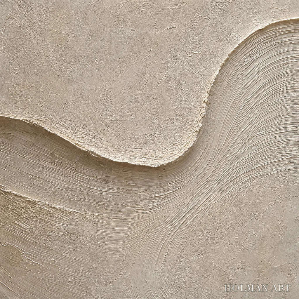 HOLMAN ART Shoreline Echo – Textured Beige Wabi Sabi Set of 3 - image 3