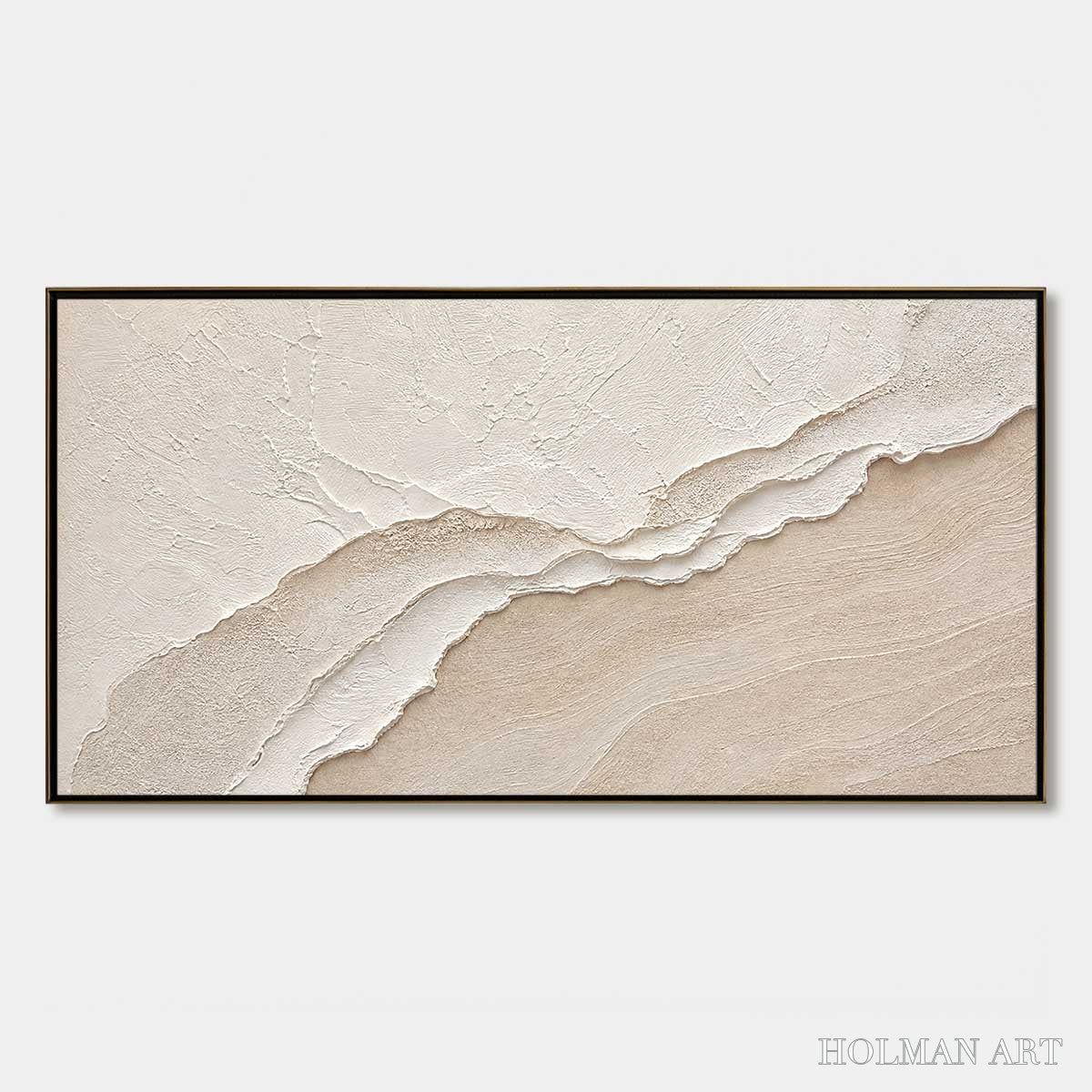 HOLMAN ART Whispers of the Tide – Textured Wabi Sabi Inspired Coastal Abstract Painting - image 1