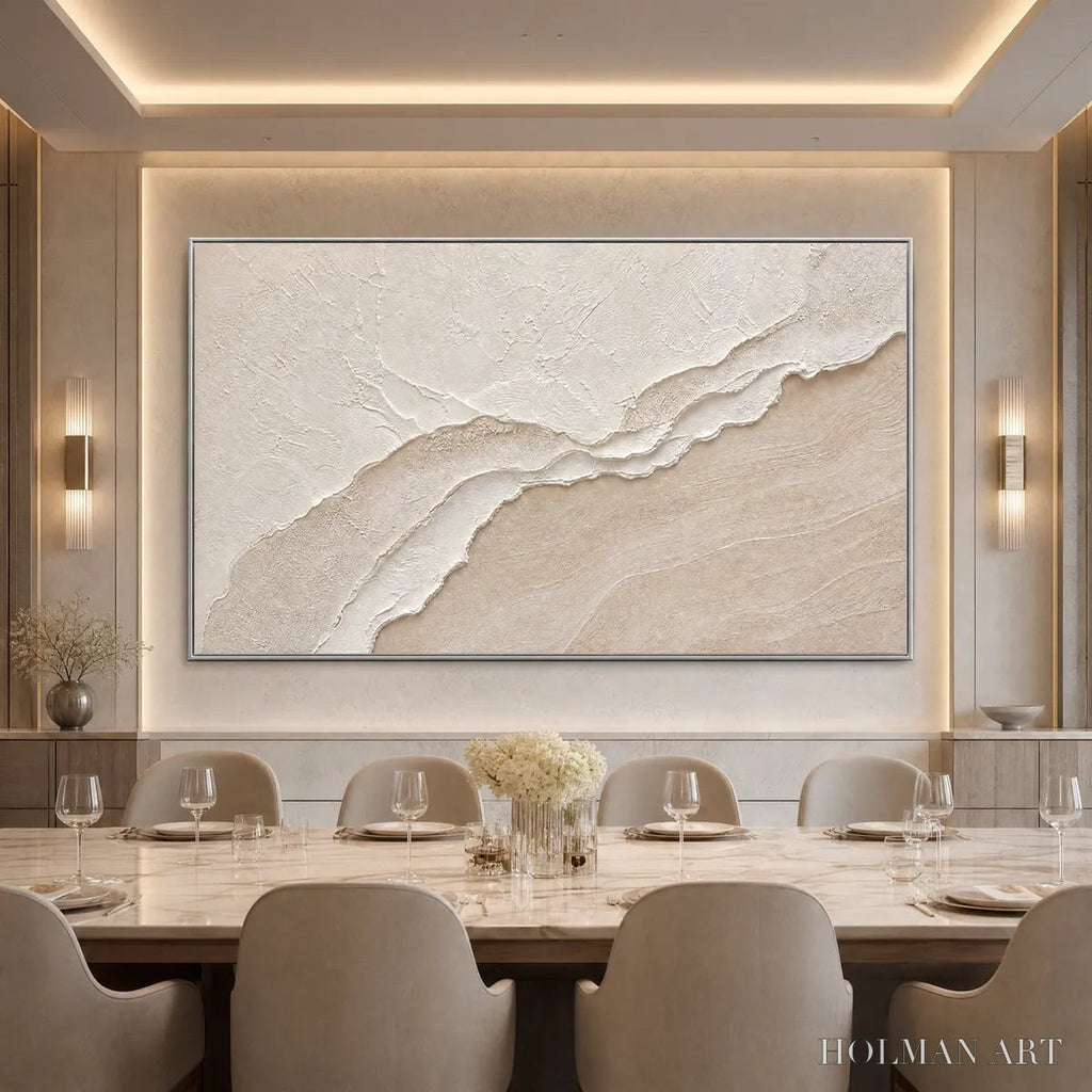 HOLMAN ART Whispers of the Tide – Textured Wabi Sabi Inspired Coastal Abstract Painting - image 2