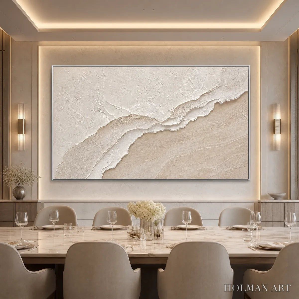 HOLMAN ART Whispers of the Tide – Textured Wabi Sabi Inspired Coastal Abstract Painting - image 2