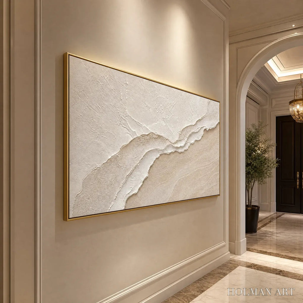 HOLMAN ART Whispers of the Tide – Textured Wabi Sabi Inspired Coastal Abstract Painting - image 5