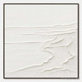 HOLMAN ART Eternal Shore – Minimalist White Textured Seascape Painting - image 1