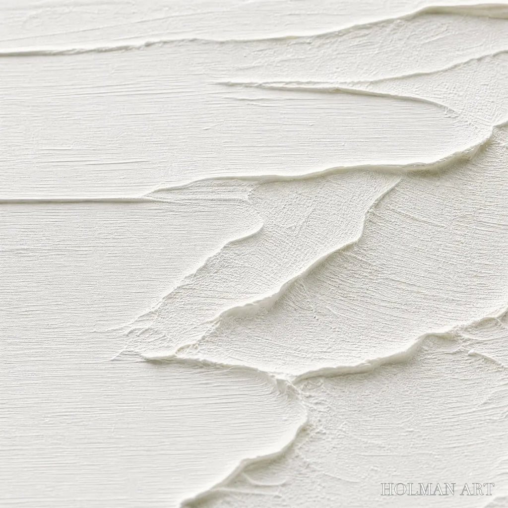 HOLMAN ART Eternal Shore – Minimalist White Textured Seascape Painting - image 3