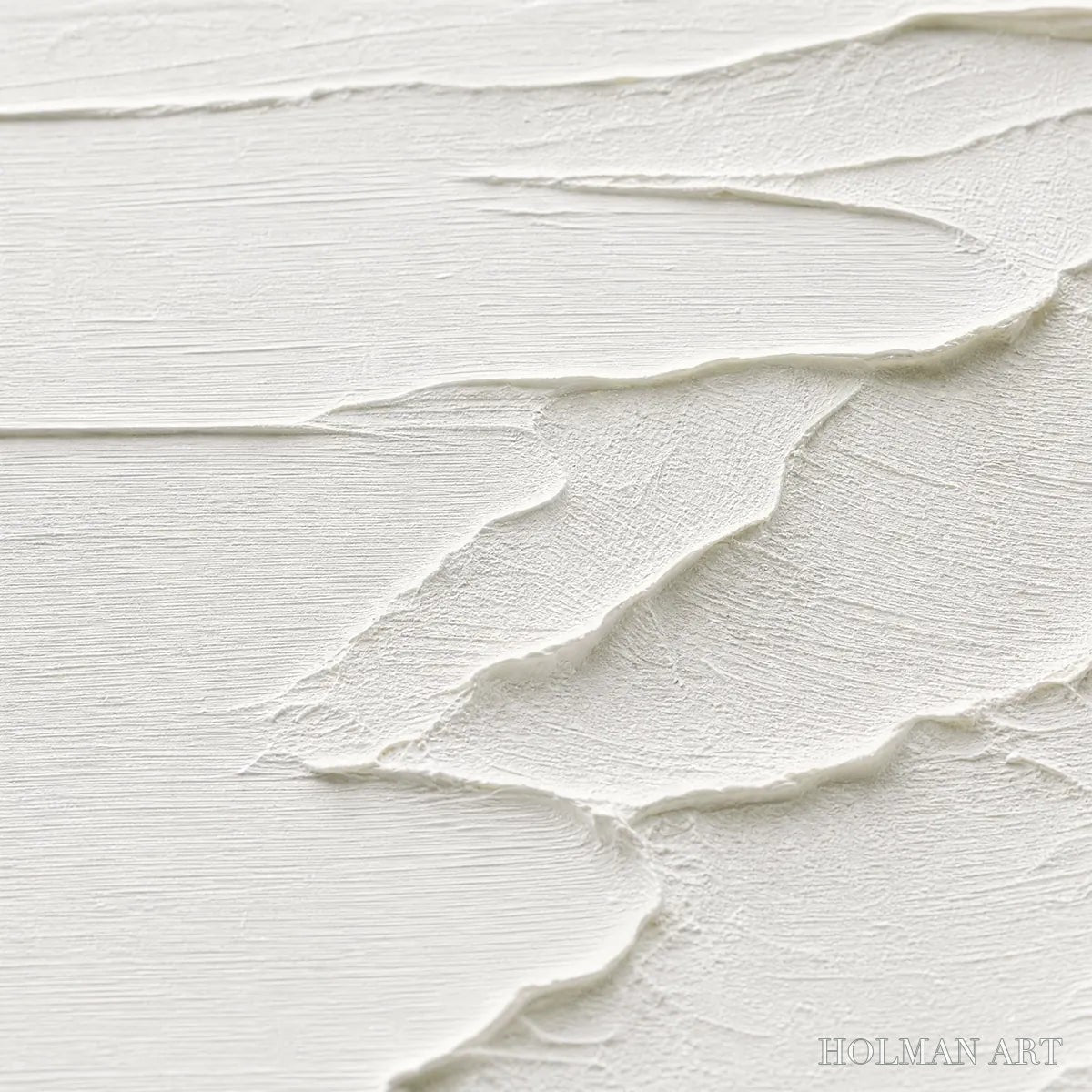 HOLMAN ART Eternal Shore – Minimalist White Textured Seascape Painting - image 3