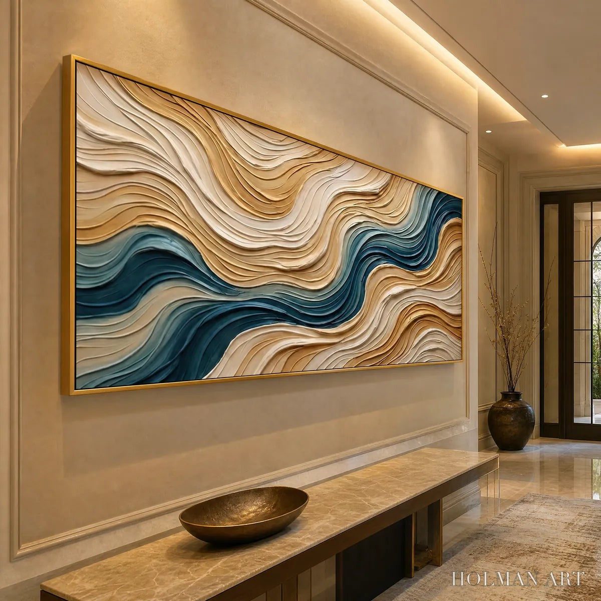 HOLMAN ART Coastal Drift – Large Textured Abstract Painting of Coastal Waves - image 5