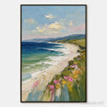 HOLMAN ART Coastal Bloom – Vertical Textured Seascape Painting of a Blooming Coast - image 1