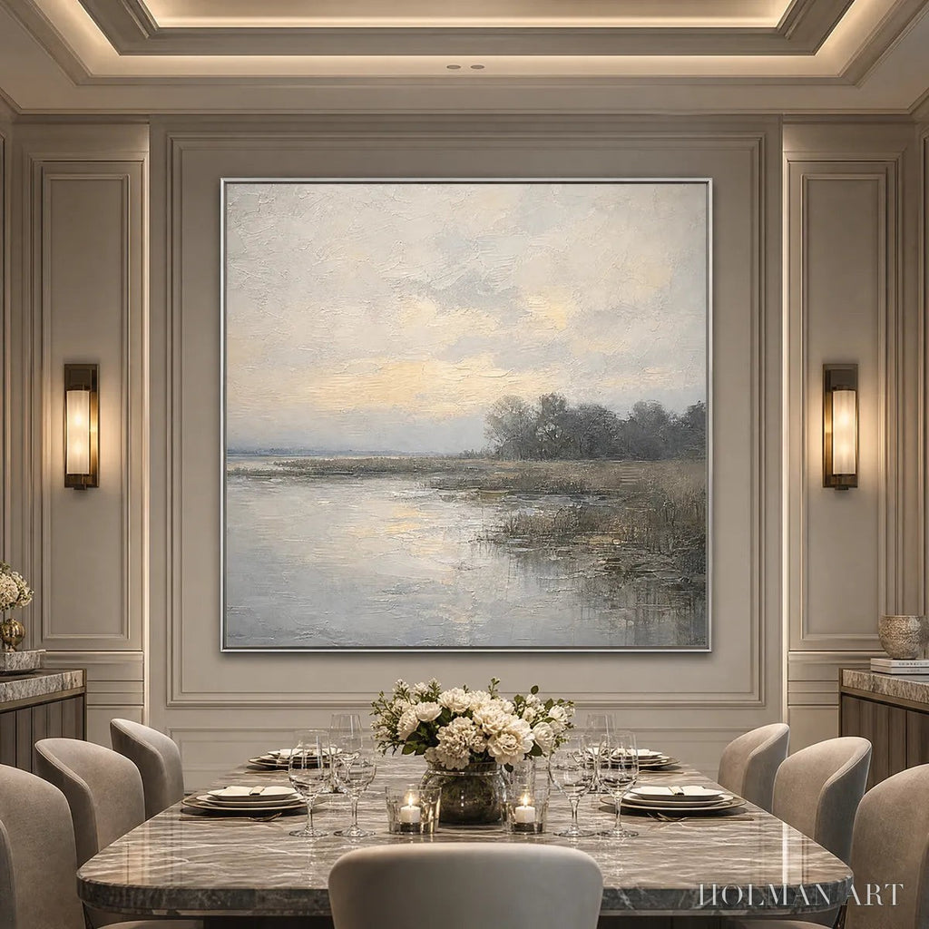 HOLMAN ART Whispering Reeds – Textured Wabi-Sabi Coastal Landscape Painting - image 6
