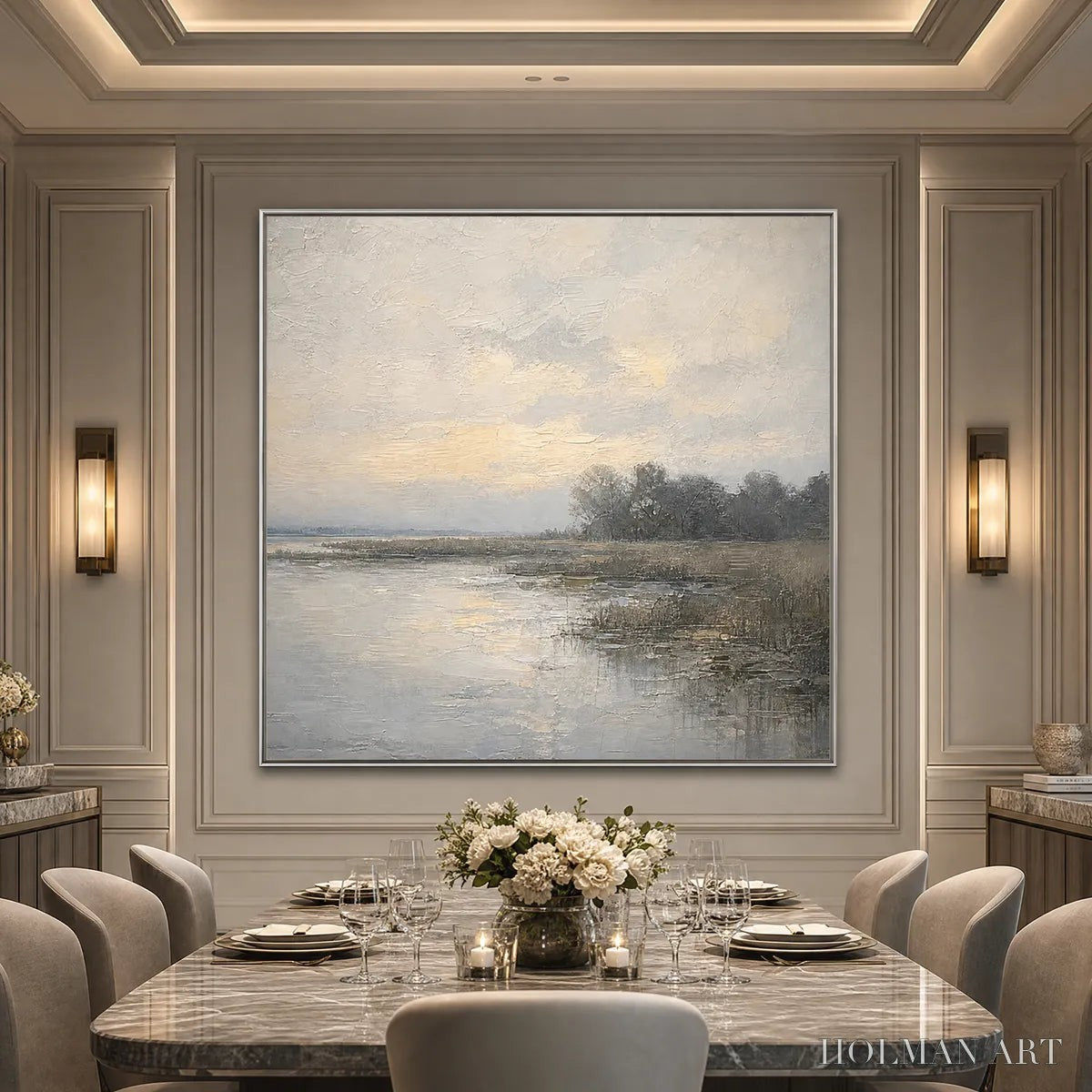 HOLMAN ART Whispering Reeds – Textured Wabi-Sabi Coastal Landscape Painting - image 6