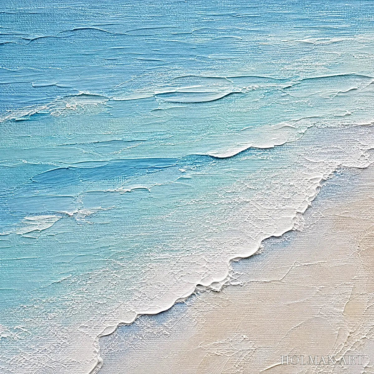 HOLMAN ART Whispering Tide – Textured Minimalist Beach Scene Painting - image 3
