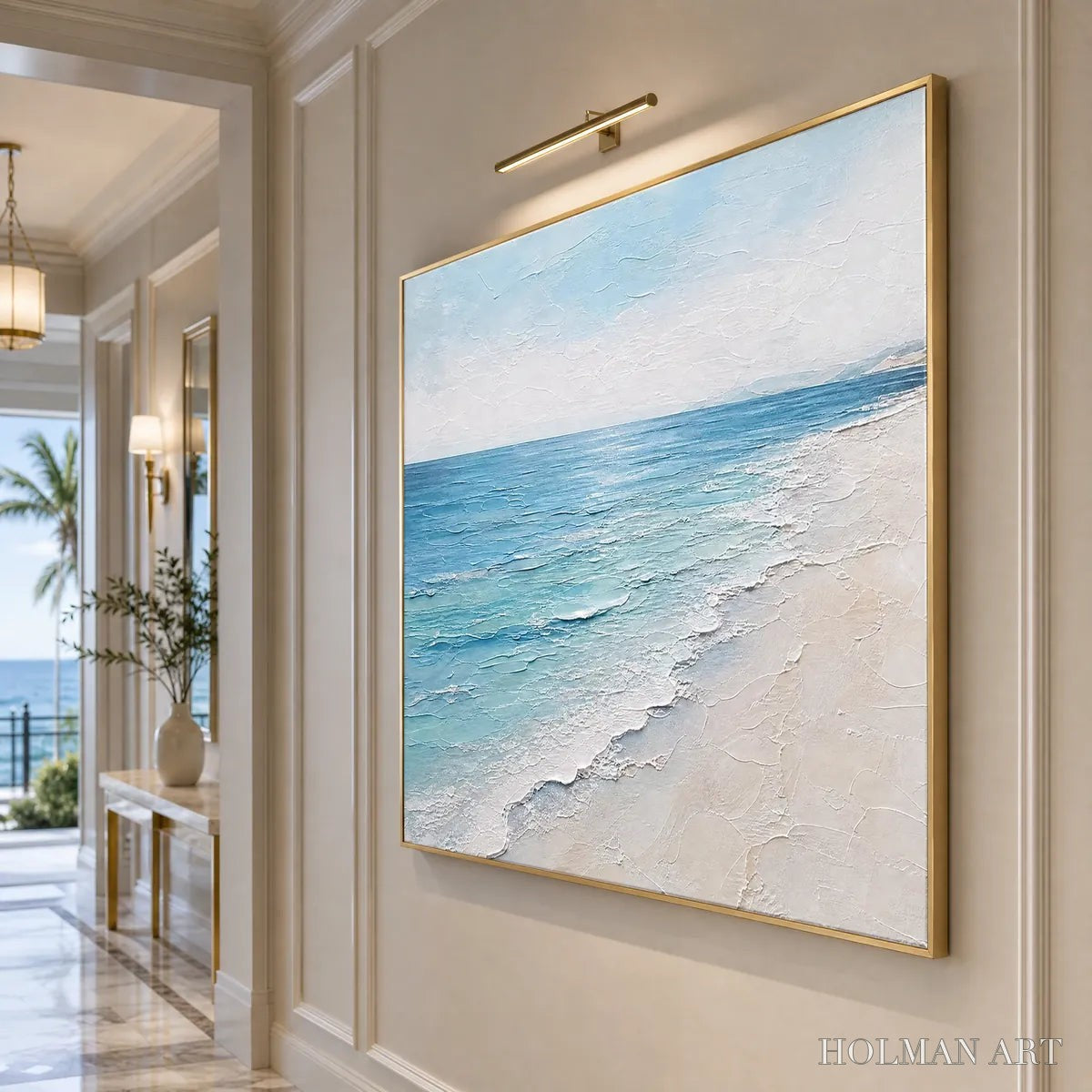 HOLMAN ART Whispering Tide – Textured Minimalist Beach Scene Painting - image 6