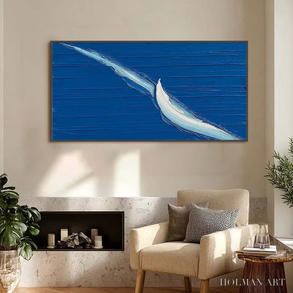 HOLMAN ART Voyage – Minimalist Textured Abstract Sailboat Painting - image 2