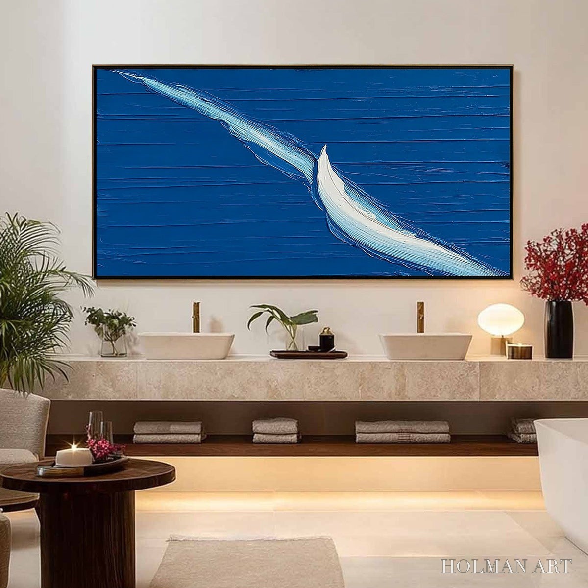 HOLMAN ART Voyage – Minimalist Textured Abstract Sailboat Painting - image 4