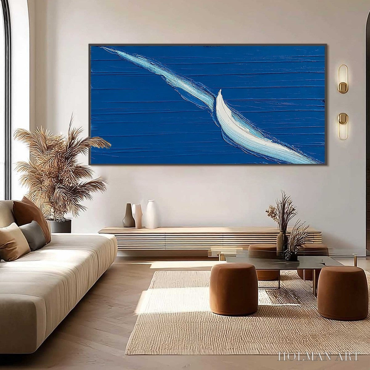 HOLMAN ART Voyage – Minimalist Textured Abstract Sailboat Painting - image 6
