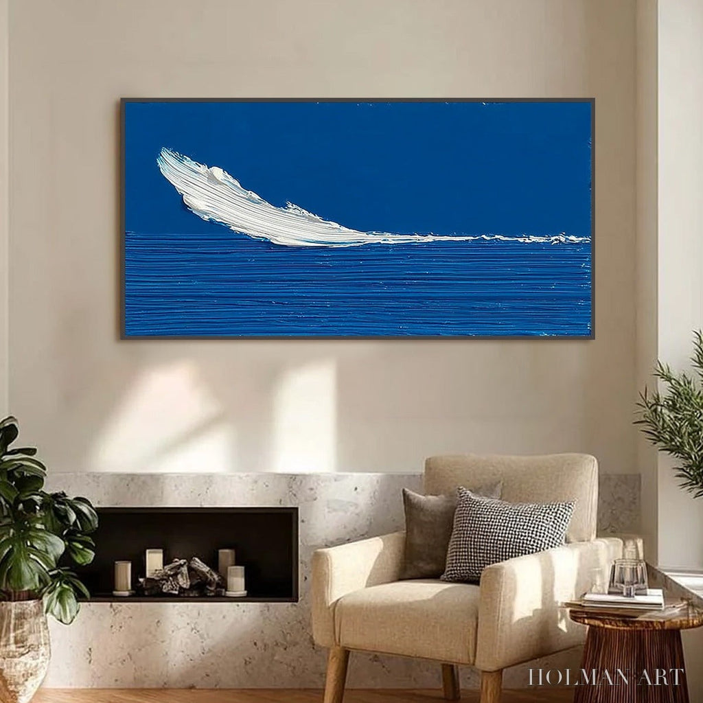 HOLMAN ART Azure Crest – Minimalist Abstract Seascape Impasto Oil Painting - image 2
