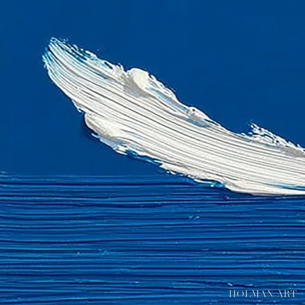 HOLMAN ART Azure Crest – Minimalist Abstract Seascape Impasto Oil Painting - image 3
