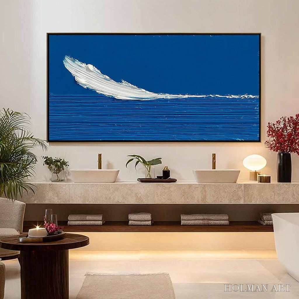 HOLMAN ART Azure Crest – Minimalist Abstract Seascape Impasto Oil Painting - image 4