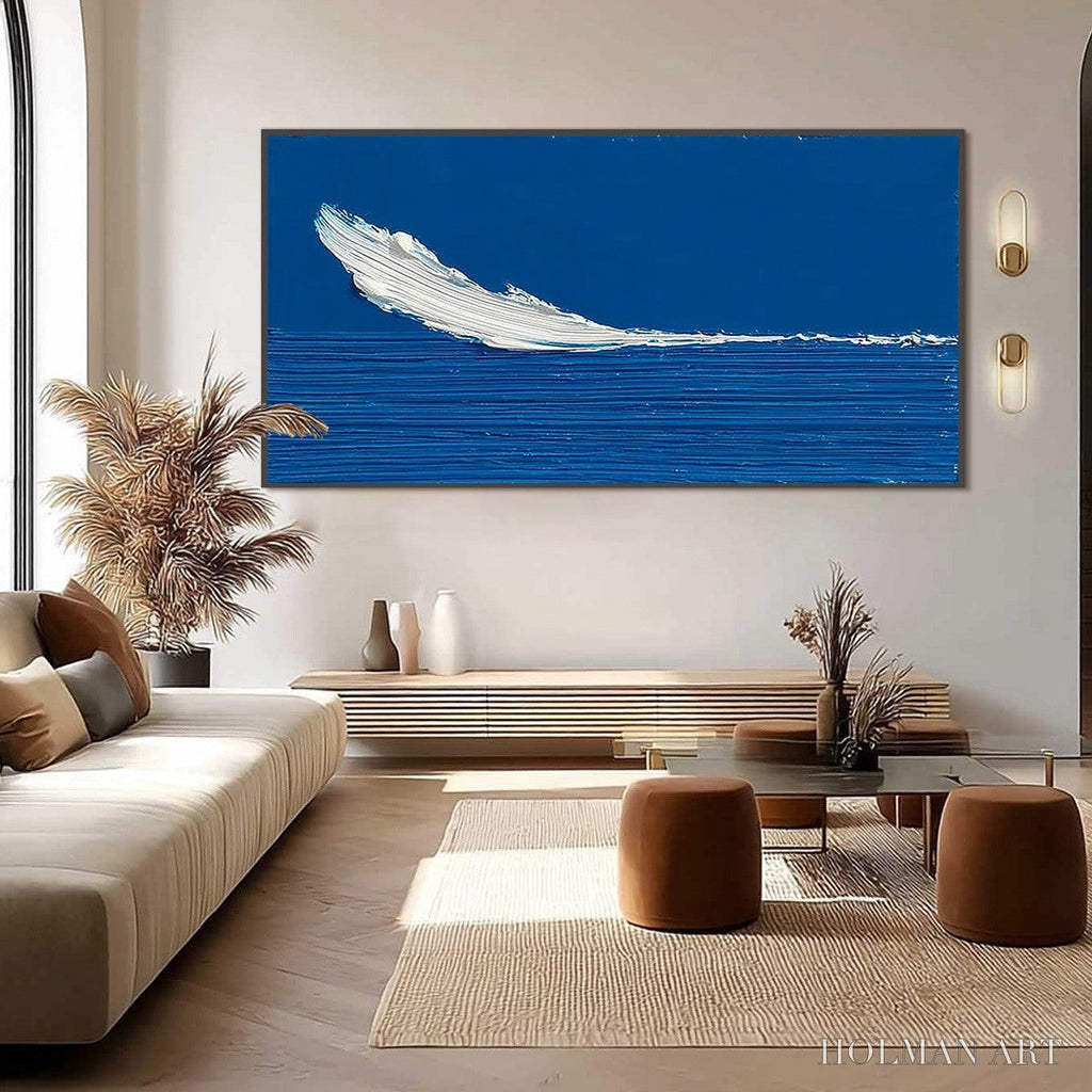 HOLMAN ART Azure Crest – Minimalist Abstract Seascape Impasto Oil Painting - image 6