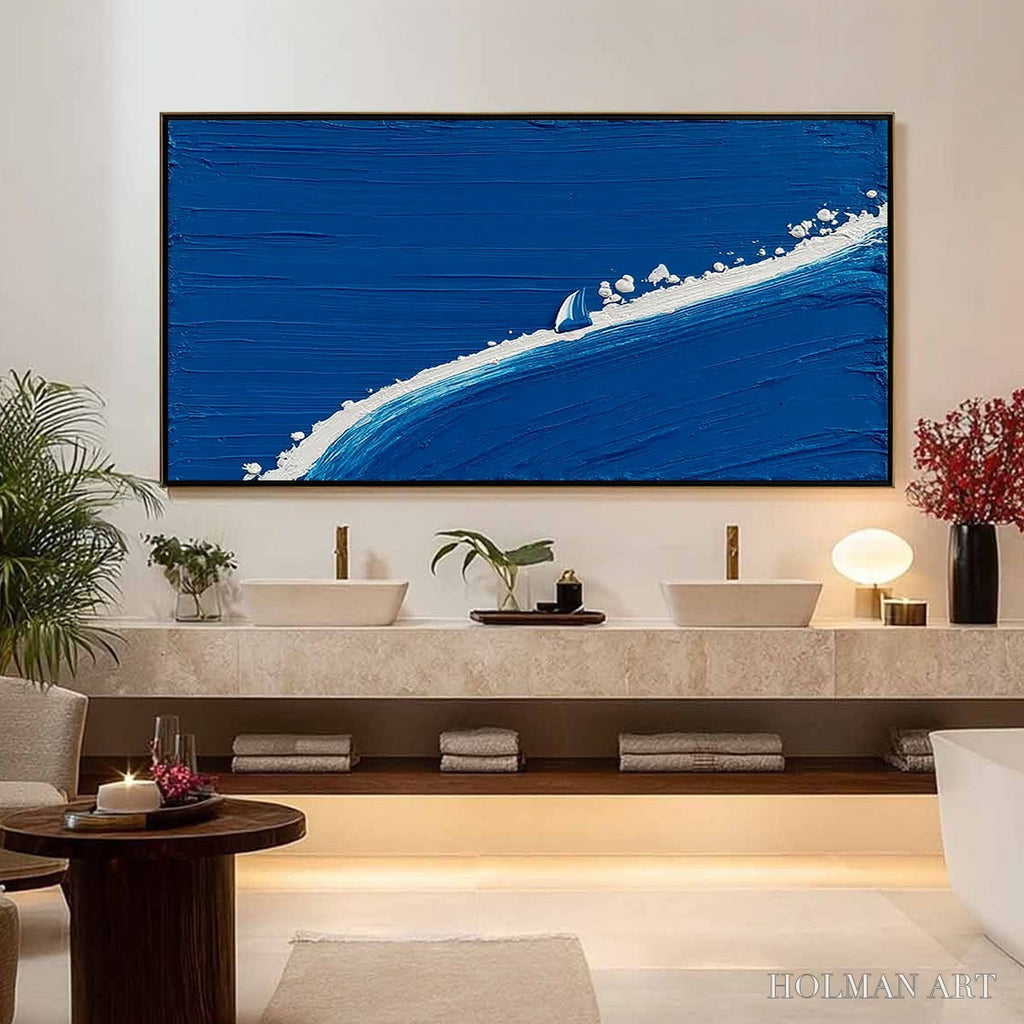 HOLMAN ART Voyage | Minimalist Textured Seascape Oil Painting - image 4