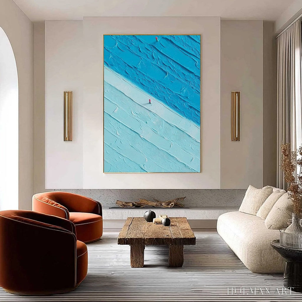 HOLMAN ART the Crossing – Textured Minimalist Abstract Seascape Painting - image 2