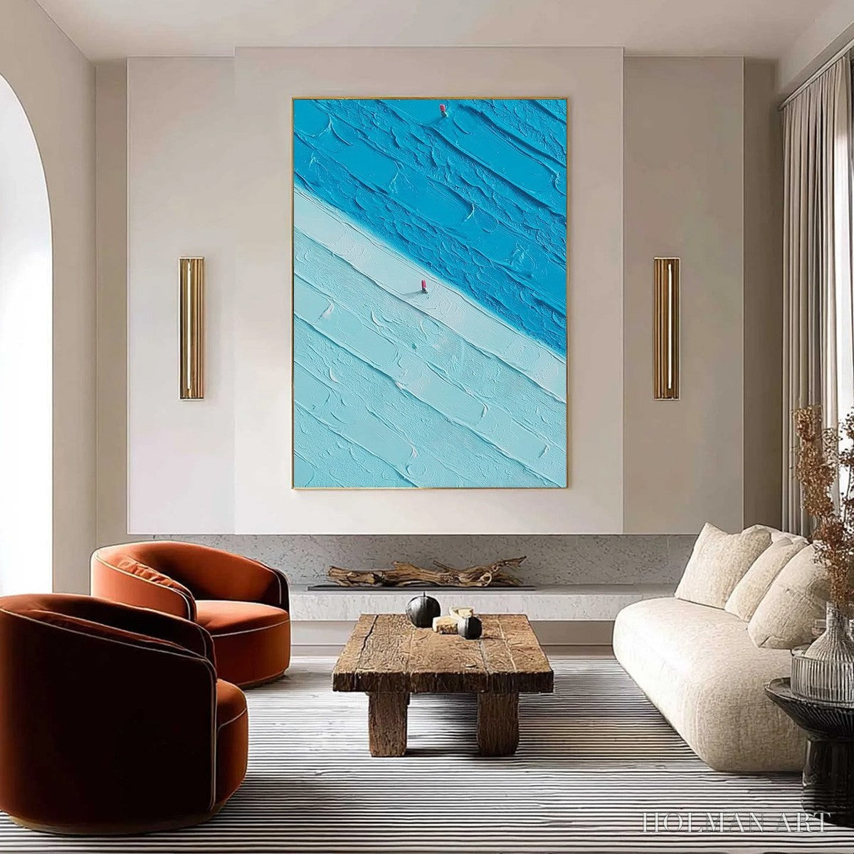 HOLMAN ART the Crossing – Textured Minimalist Abstract Seascape Painting - image 2