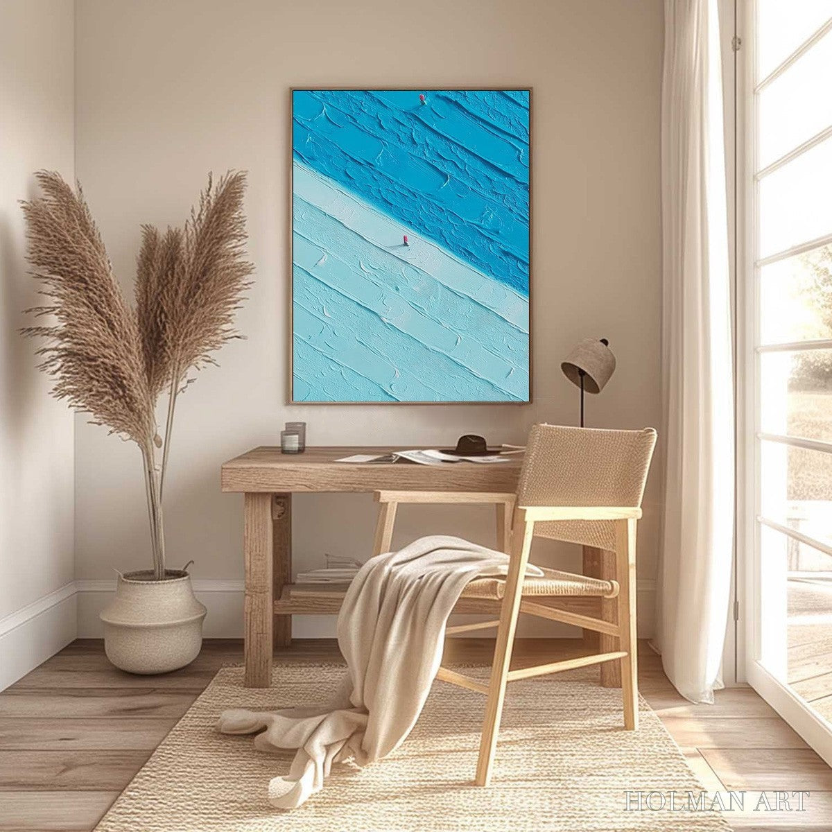 HOLMAN ART the Crossing – Textured Minimalist Abstract Seascape Painting - image 4