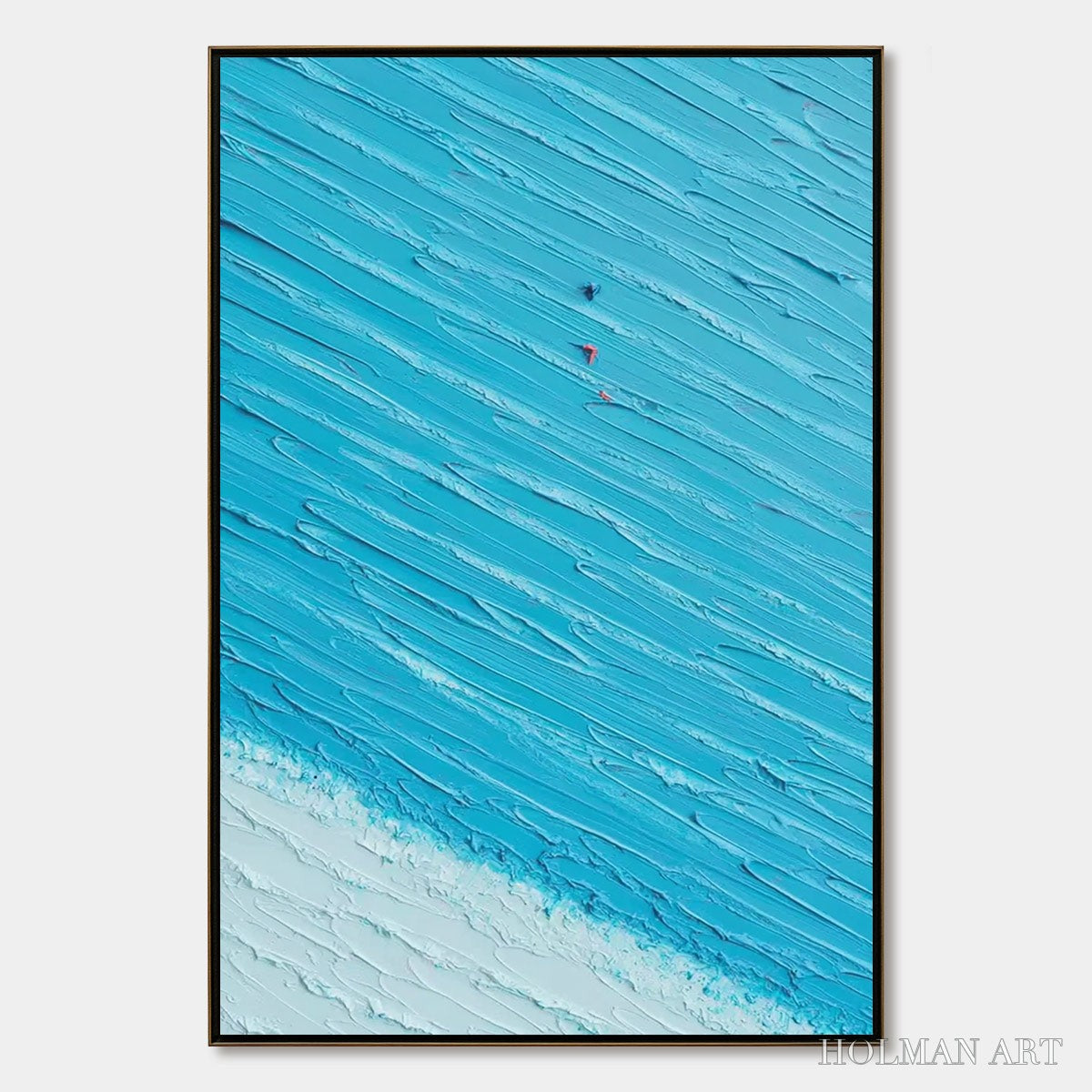 HOLMAN ART Azure Drift | Textured Abstract Beach Oil Painting - image 1