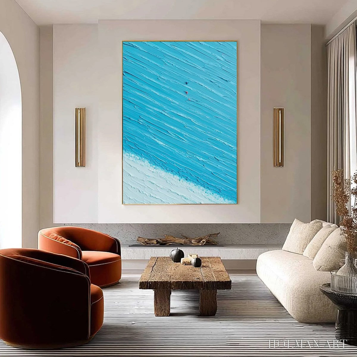 HOLMAN ART Azure Drift | Textured Abstract Beach Oil Painting - image 2