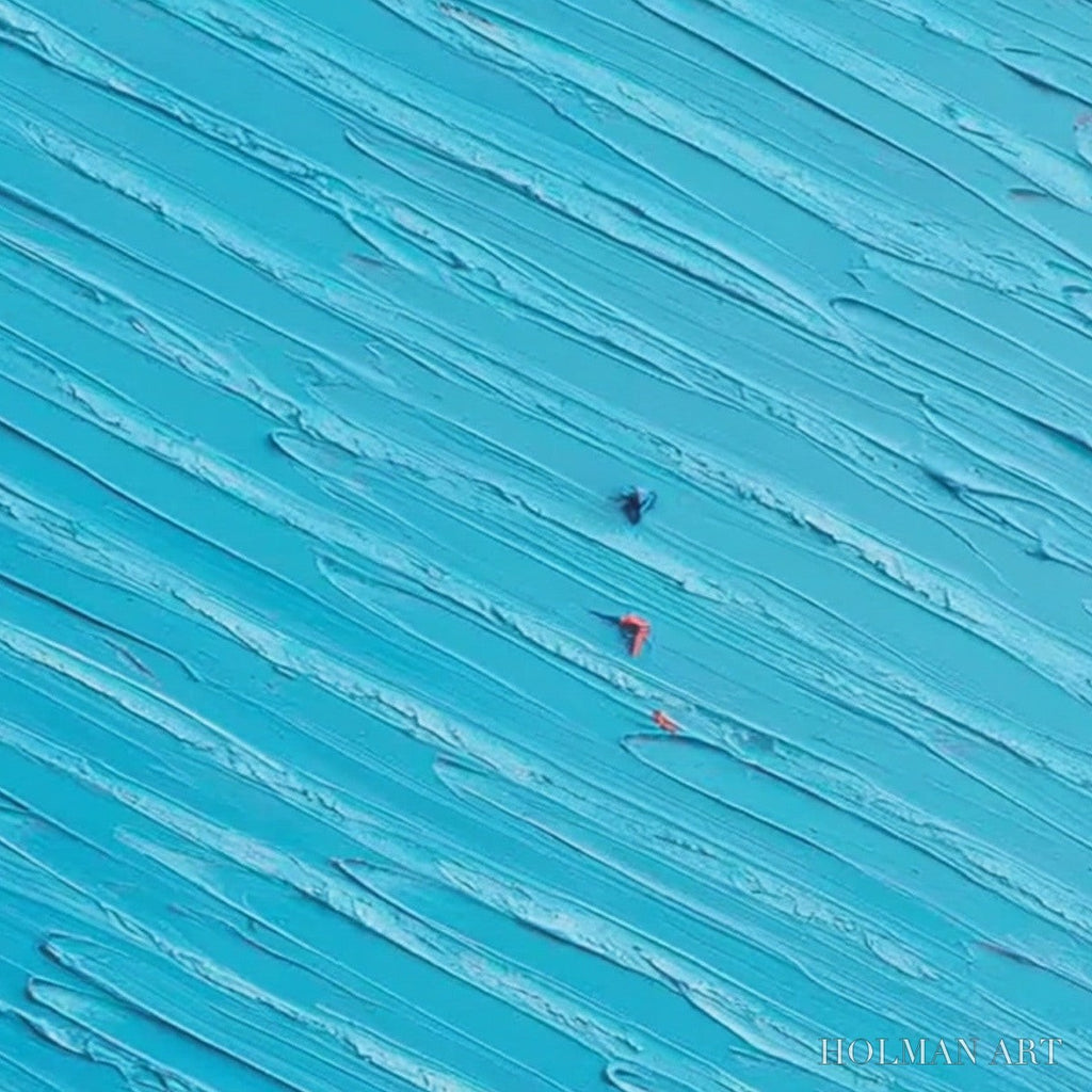 HOLMAN ART Azure Drift | Textured Abstract Beach Oil Painting - image 3