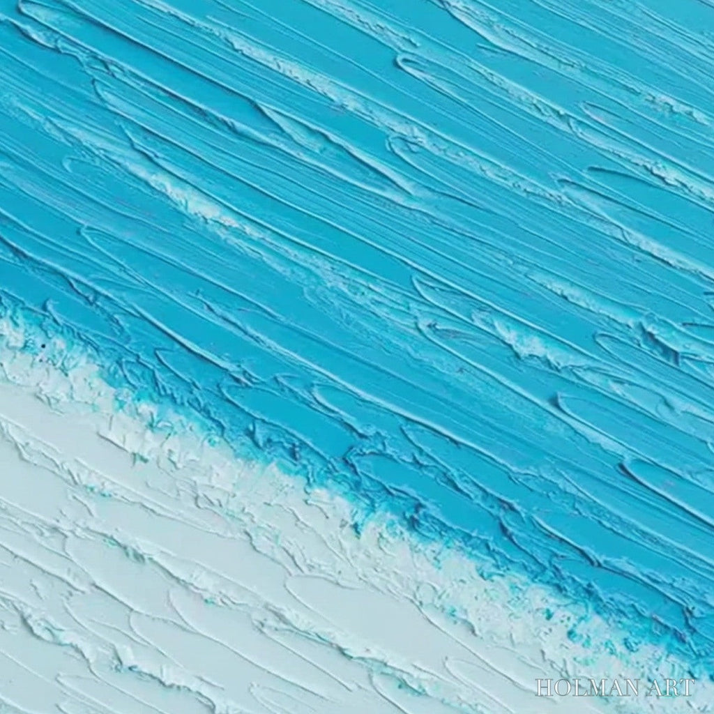HOLMAN ART Azure Drift | Textured Abstract Beach Oil Painting - image 5