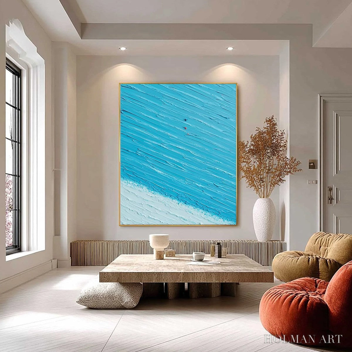 HOLMAN ART Azure Drift | Textured Abstract Beach Oil Painting - image 6