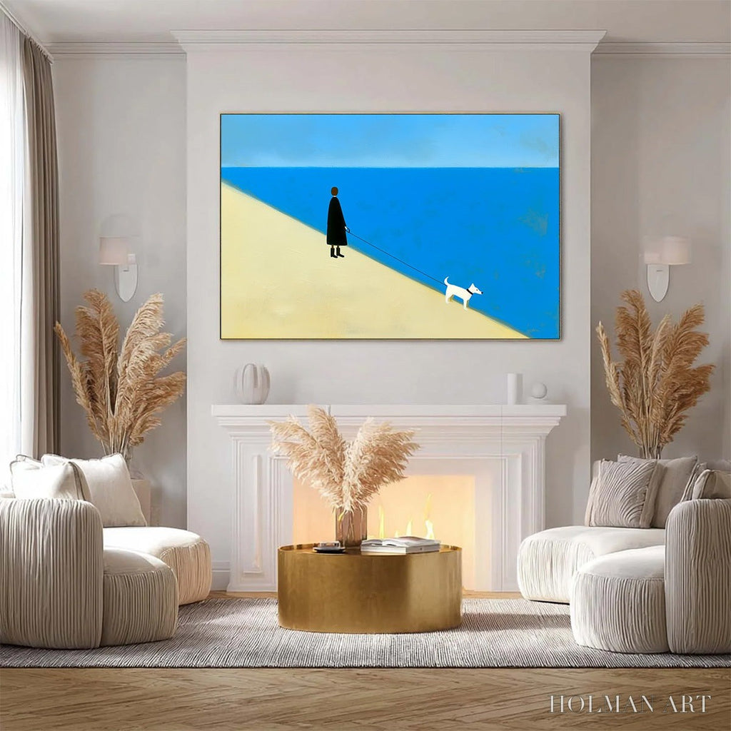 HOLMAN ART the Companion Minimalist Beach Oil Painting | Modern - image 4