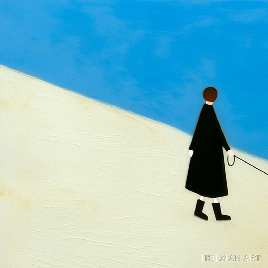 HOLMAN ART Companion – Textured Minimalist Painting of a Seaside Stroll - image 3