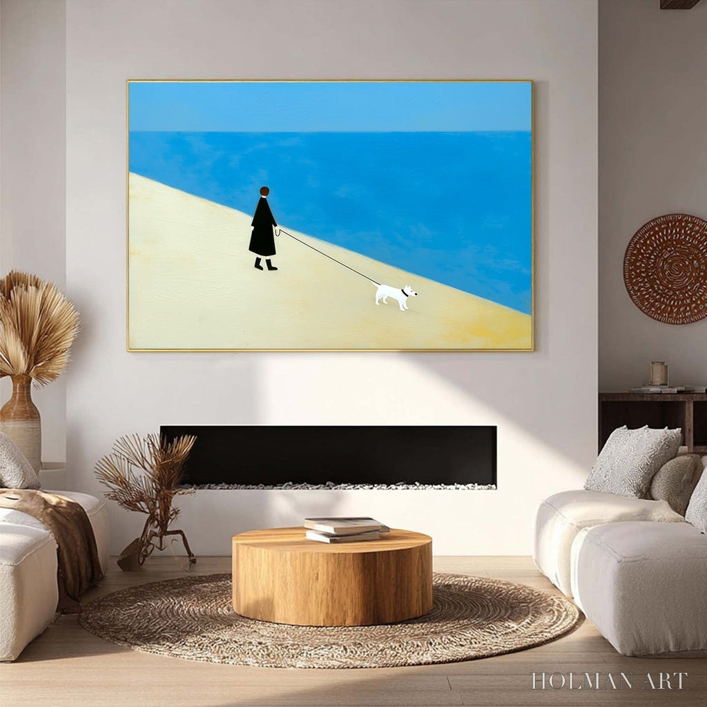 HOLMAN ART Companion – Textured Minimalist Painting of a Seaside Stroll - image 4